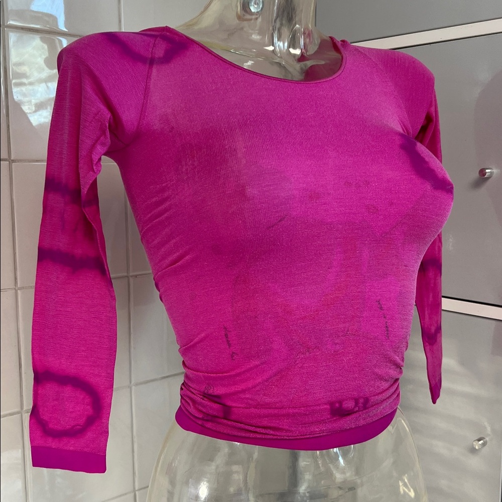 Hot Magenta TieDye Stocking Top AMB O/S NWOT - Picture 2 of 10